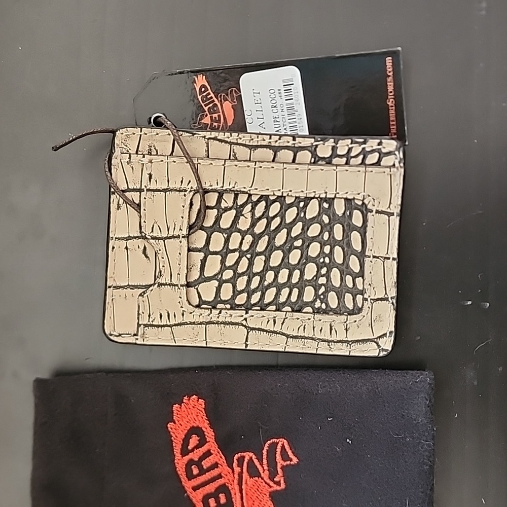 Freebird by Steven Credit Card Wallet in Taupe Croco NWT